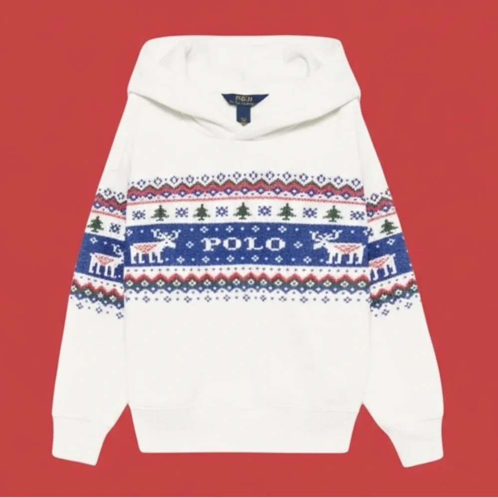 NWT Polo Ralph Lauren Kids Logo Fleece Hoodie Holiday Winter Classic Preppy Warm
